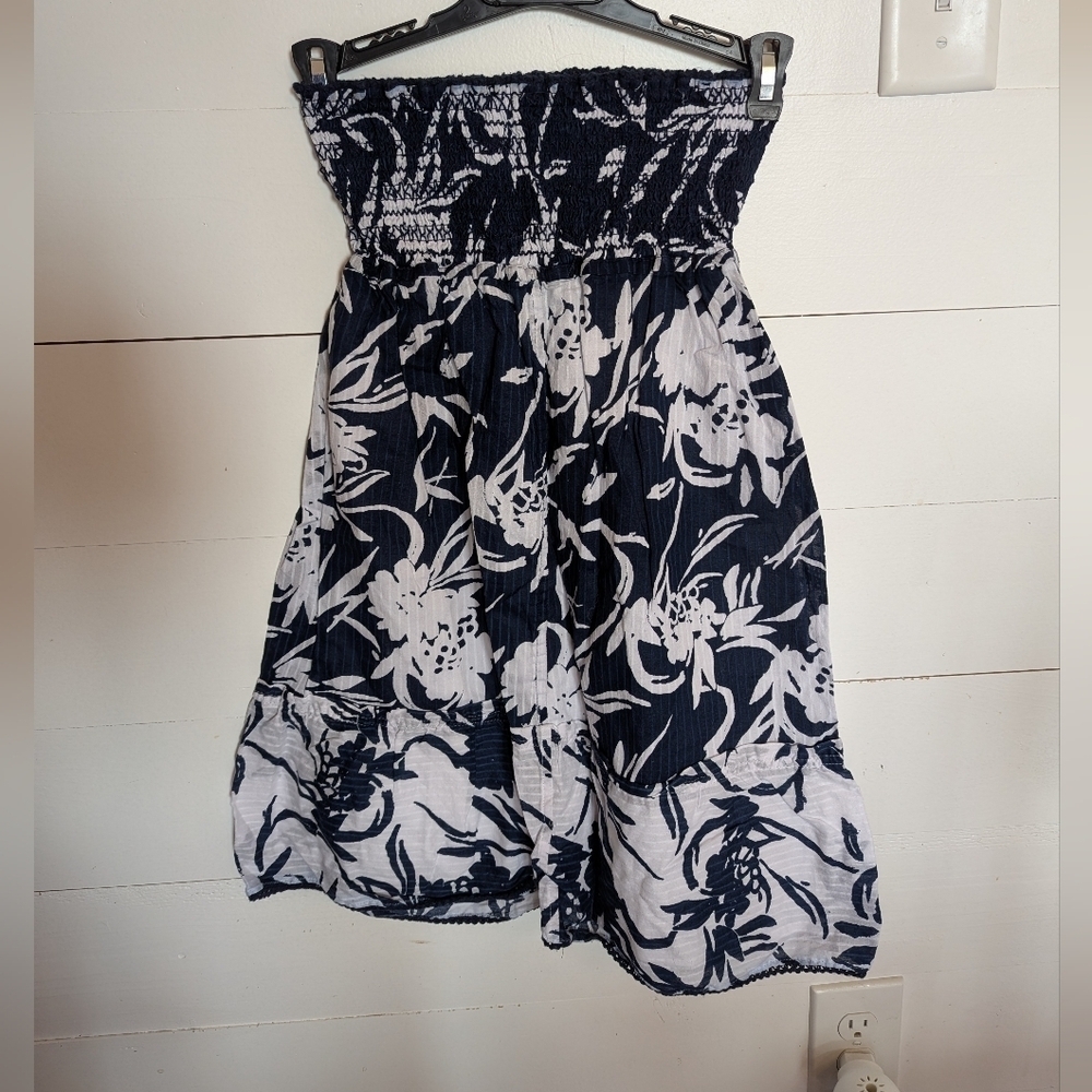 Abercrombie & Fitch Strapless Navy and White Dress. Vintage Women's Size Small - Picture 1 of 3